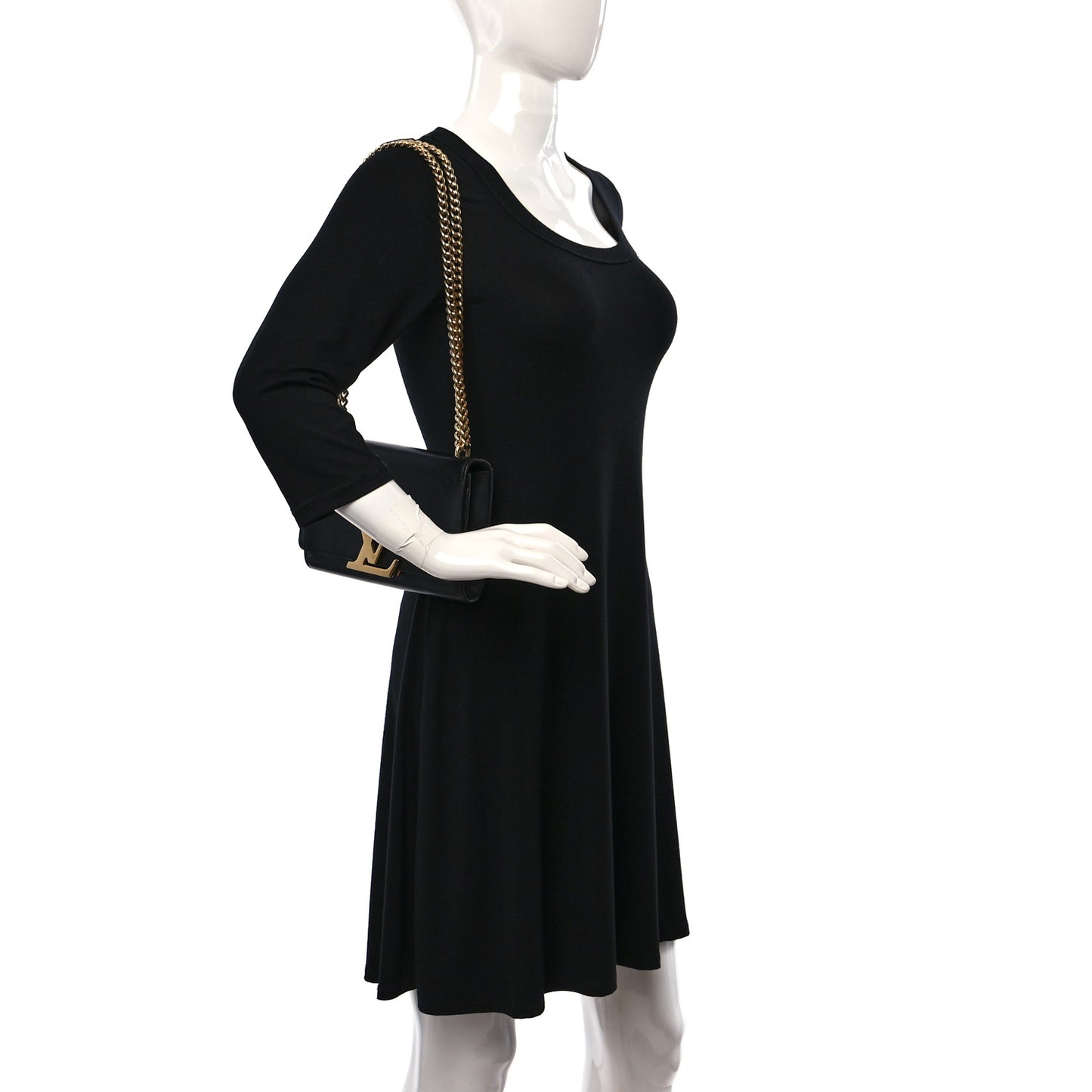 Calfskin Chain Louise MM Black