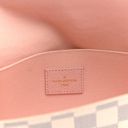 Louis Vuitton Damier Azur Pochette Felicie Chain Wallet Rose Ballerine 6 of 9