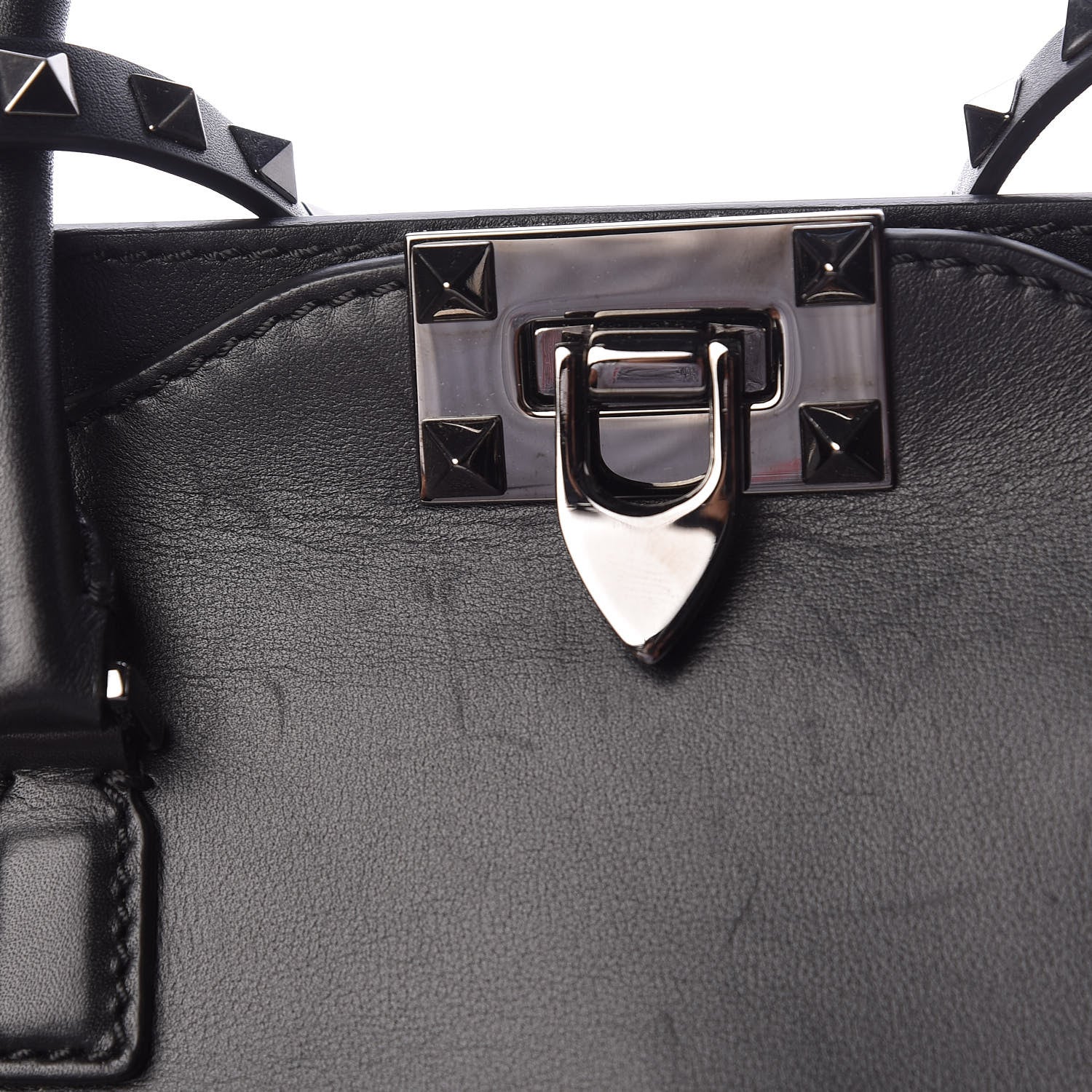 Valentino Garavani Vitello Small Rockstud Double Handle Tote Black 14 of 14