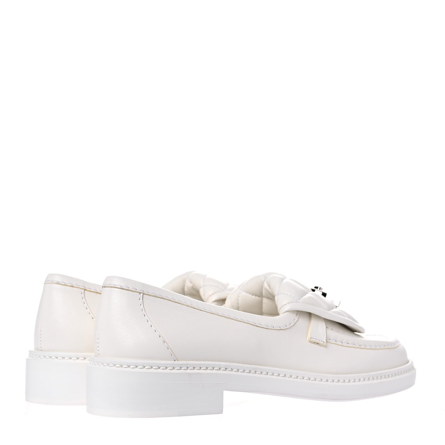 Lambskin Quilted CC Turnlock Loafers 35.5 White