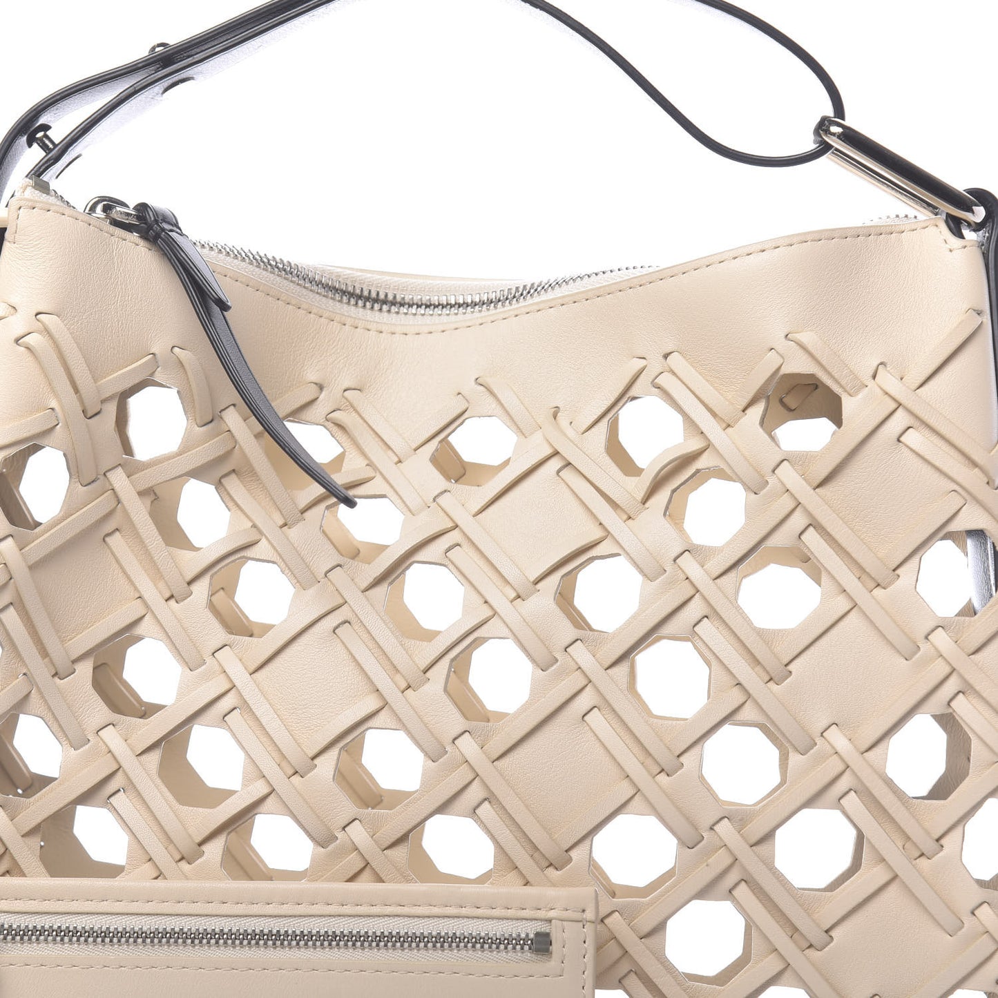 3.1 Lambskin Cutout Quill Triangle Bag Milk