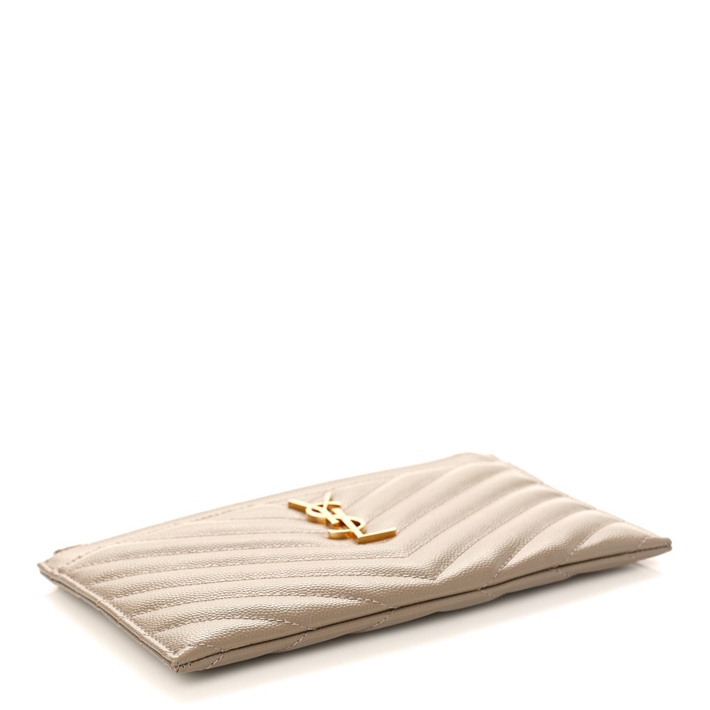 Grain De Poudre Chevron Monogram Bill Pouch Dusty Grey