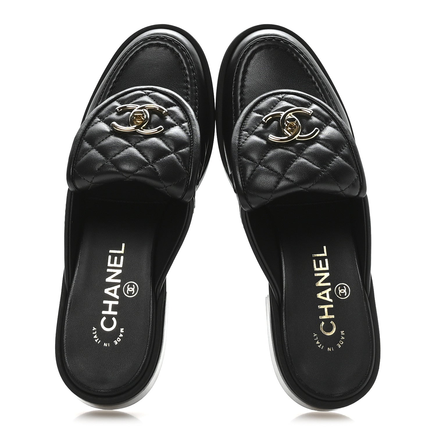 Chanel Lambskin Quilted CC Turnlock Mules 36.5 Black 2 of 9