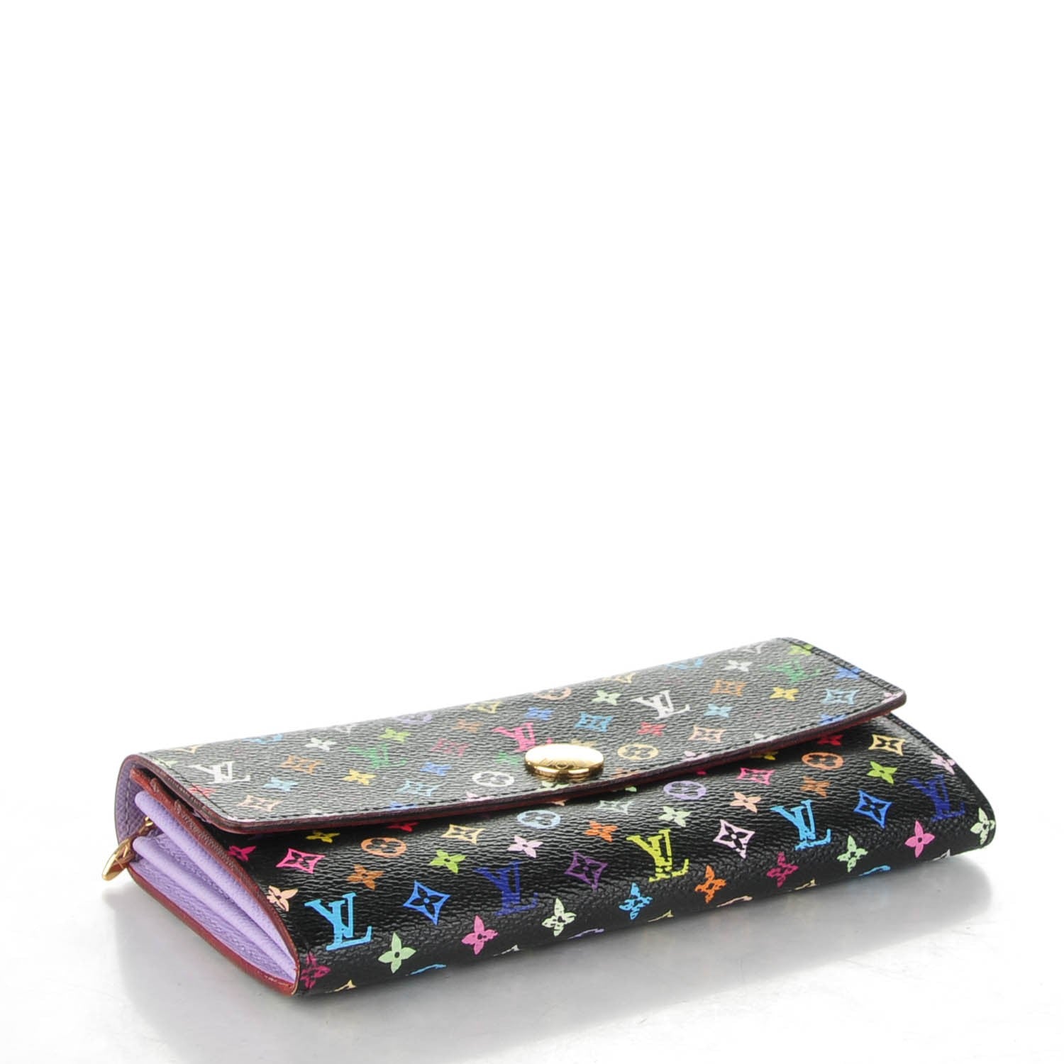 Louis Vuitton Monogram Multicolor Sarah Wallet Black Violet 4 of 7