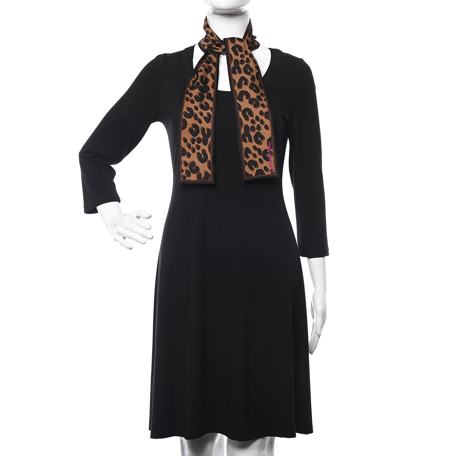 Louis Vuitton Silk Leopard Bandeau Scarf Marron 2 of 4