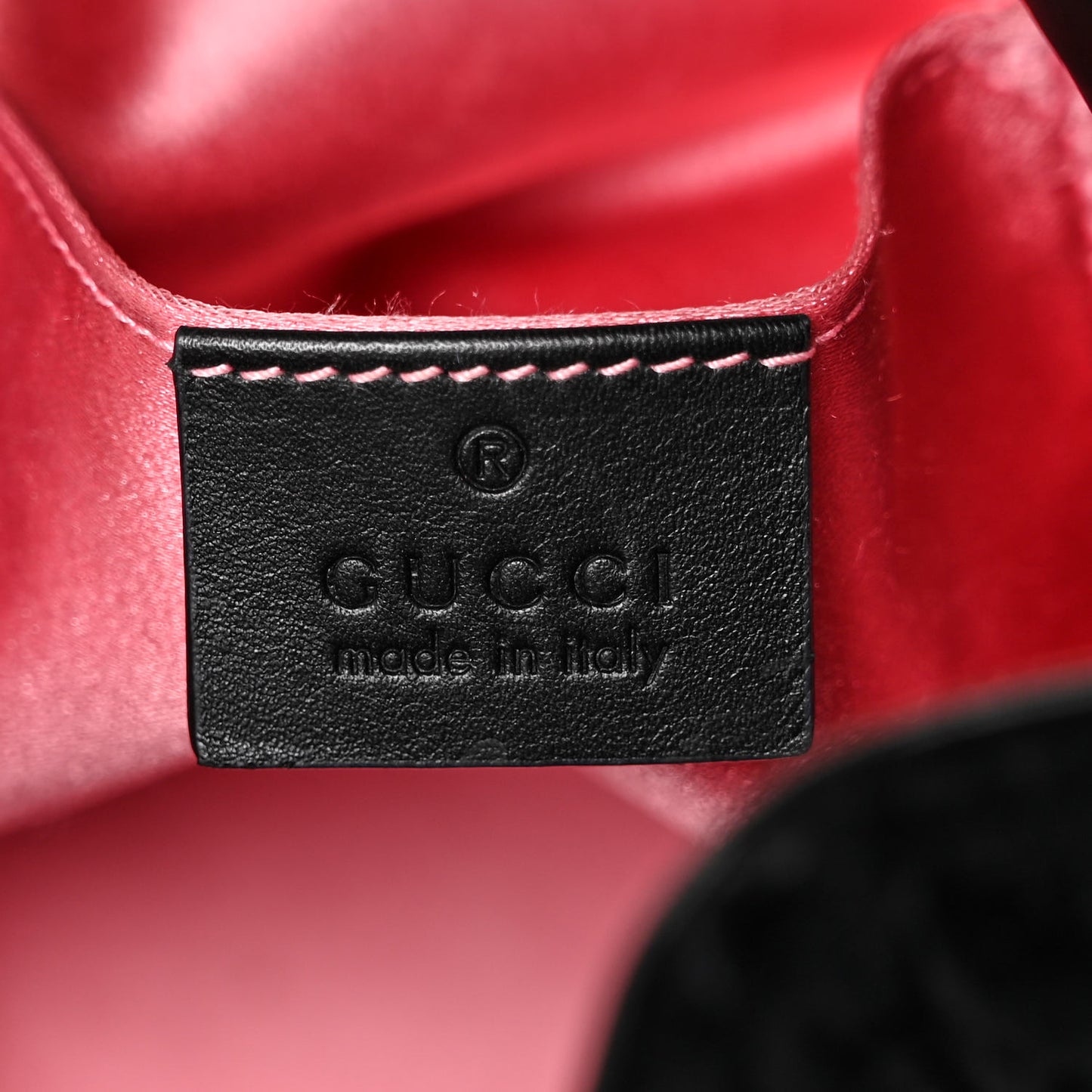 Velvet Matelasse GG Marmont Bucket Bag Black