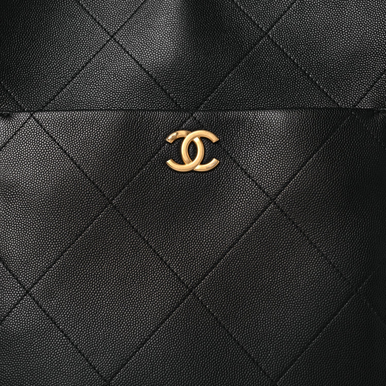 Chanel Caviar Stitched Pocket CC Large Tote Black 9 of 14