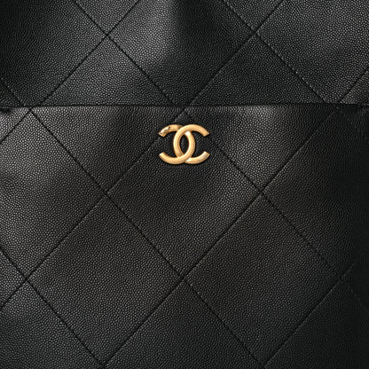 Chanel Caviar Stitched Pocket CC Large Tote Black 9 of 14