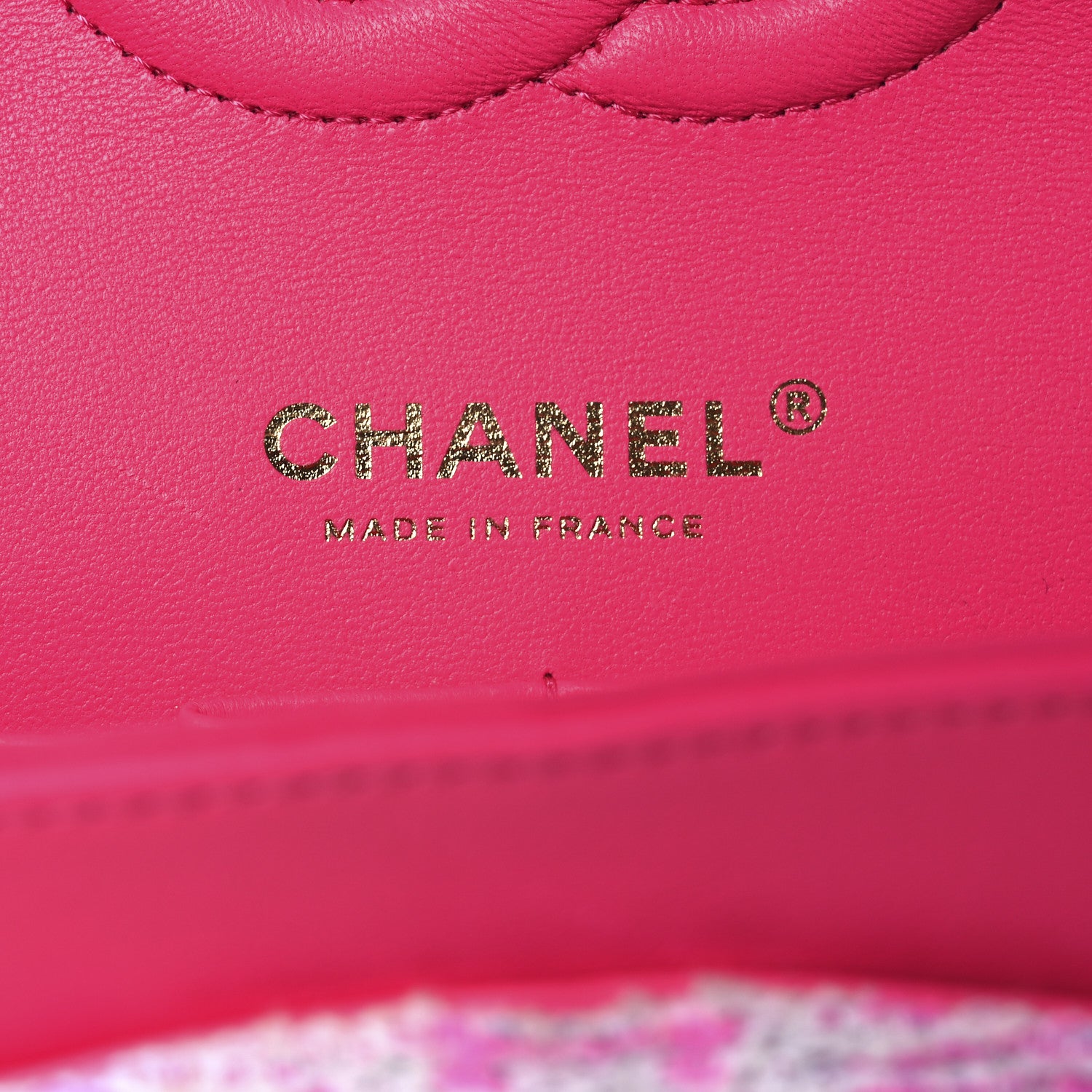 Chanel Tweed Quilted Enamel CC Logo Medium Double Flap Pink Multicolor 6 of 18