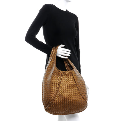 Bottega Veneta Cervo Intrecciato Large Simple Hobo New Bronze 2 of 8