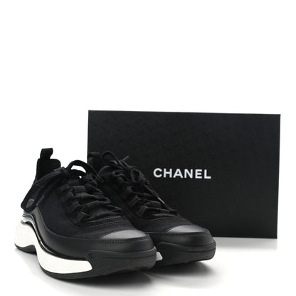 Chanel Velvet Calfskin Mixed Fibers CC Sneakers 40.5 Black 9 of 9