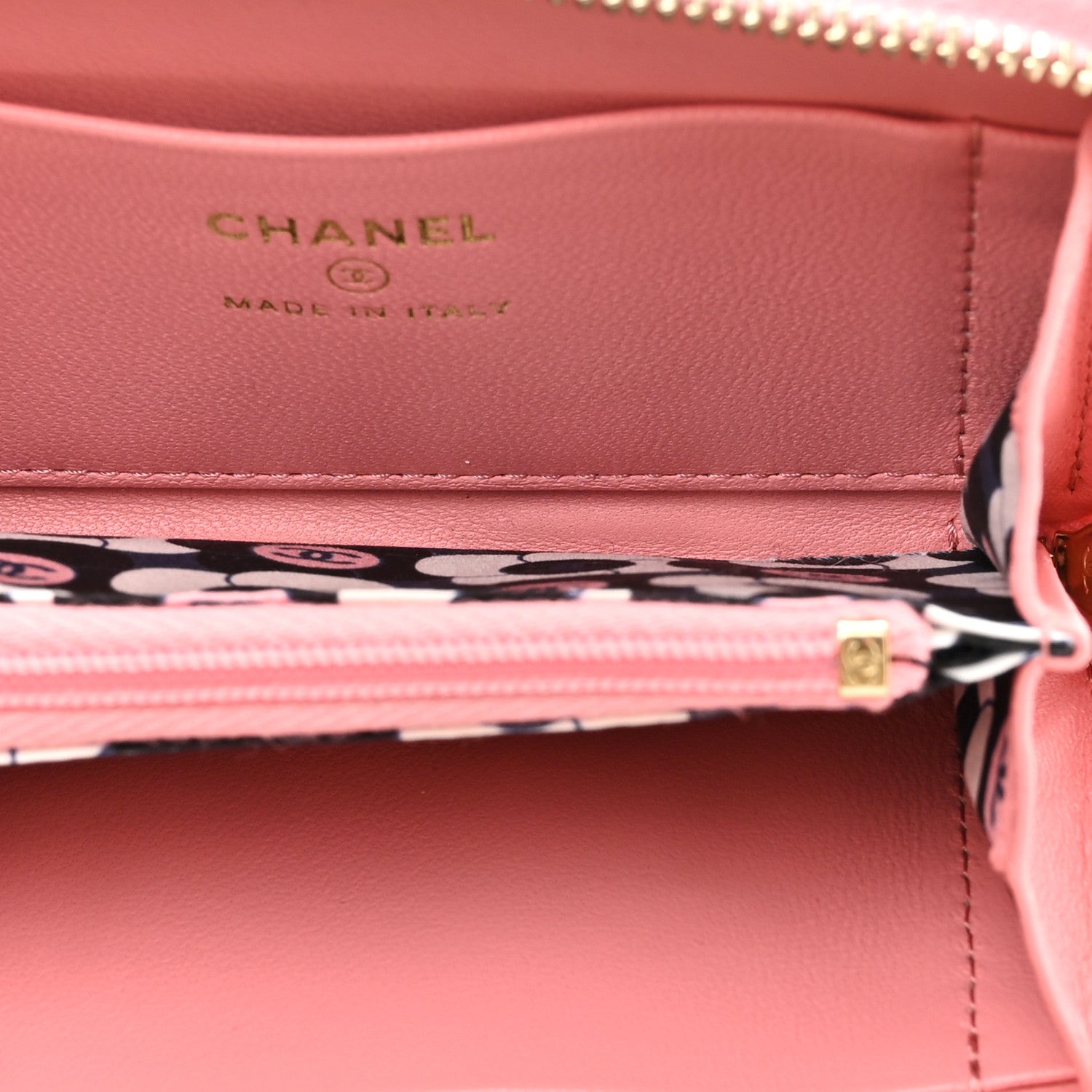 Chanel Lambskin Enamel Quilted Zip Around Coin Purse Wallet Pink 5 of 11
