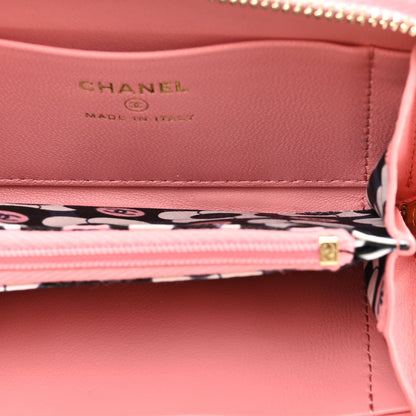 Chanel Lambskin Enamel Quilted Zip Around Coin Purse Wallet Pink 5 of 11
