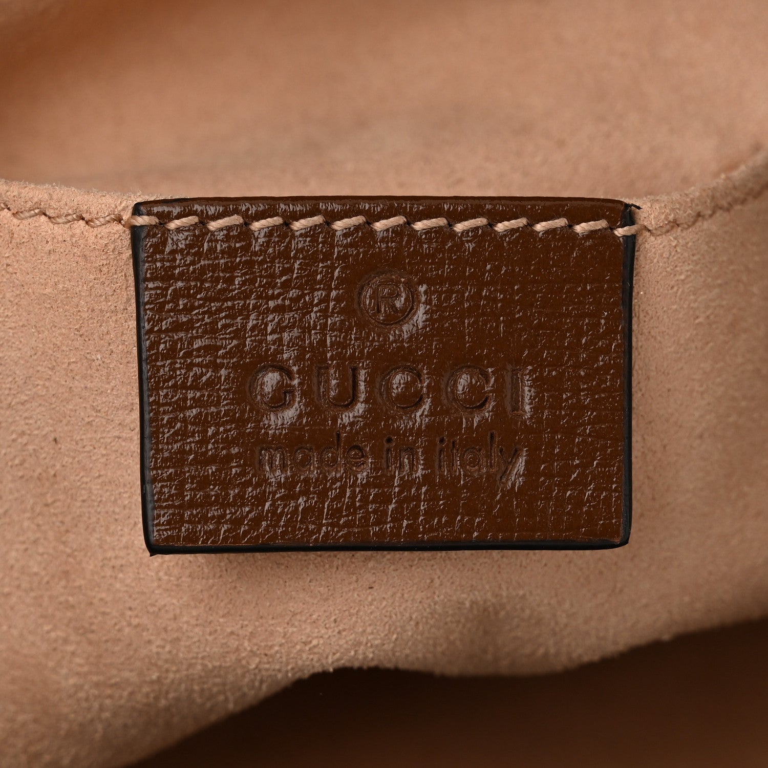 Gucci Monogram Textured Calfskin Horsebit 1955 Drawstring Bucket Bag Beige Brown Sugar 6 of 10