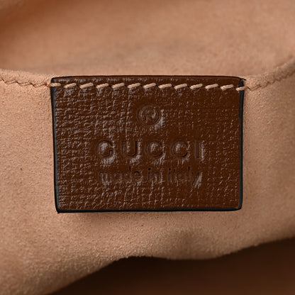 Gucci Monogram Textured Calfskin Horsebit 1955 Drawstring Bucket Bag Beige Brown Sugar 6 of 10