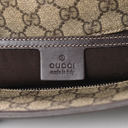 Gucci GG Supreme Monogram Large Zippered Shopping Tote Brown 6 of 15