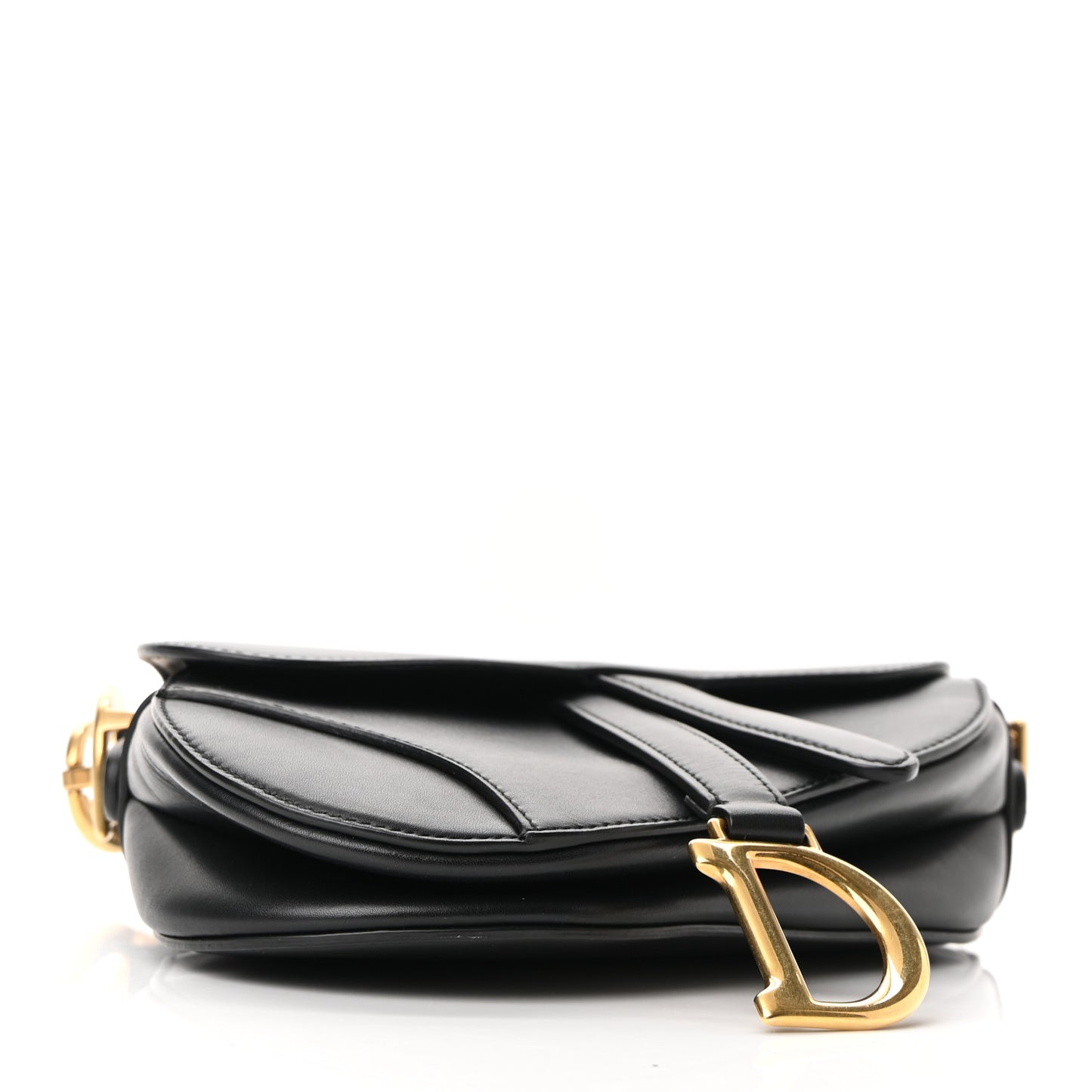 Calfskin Mini Saddle Bag Black
