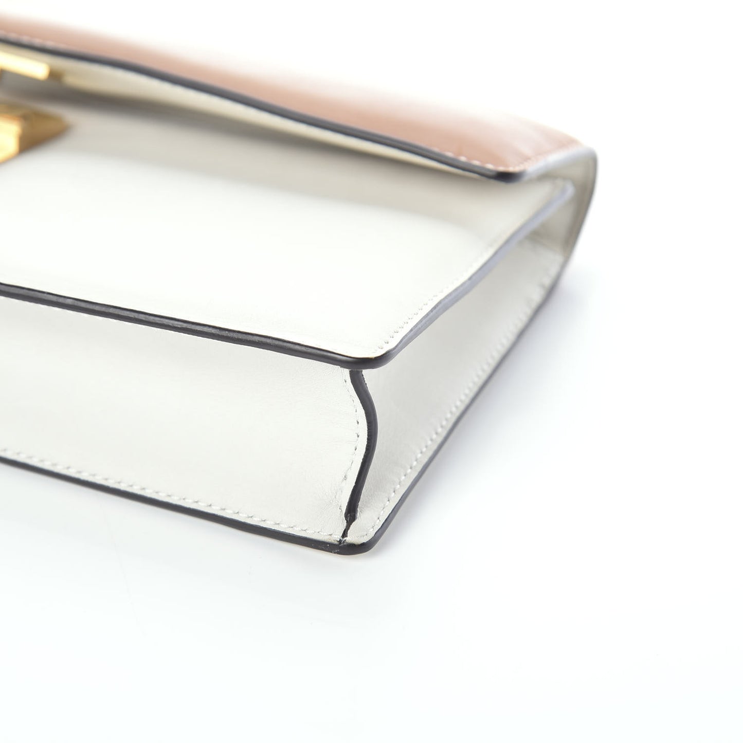 Natural Calfskin Bicolor Clutch White Claycourt