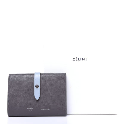 Celine Grained Calfskin Medium Multifunction Strap Wallet Grey Blue 11 of 11