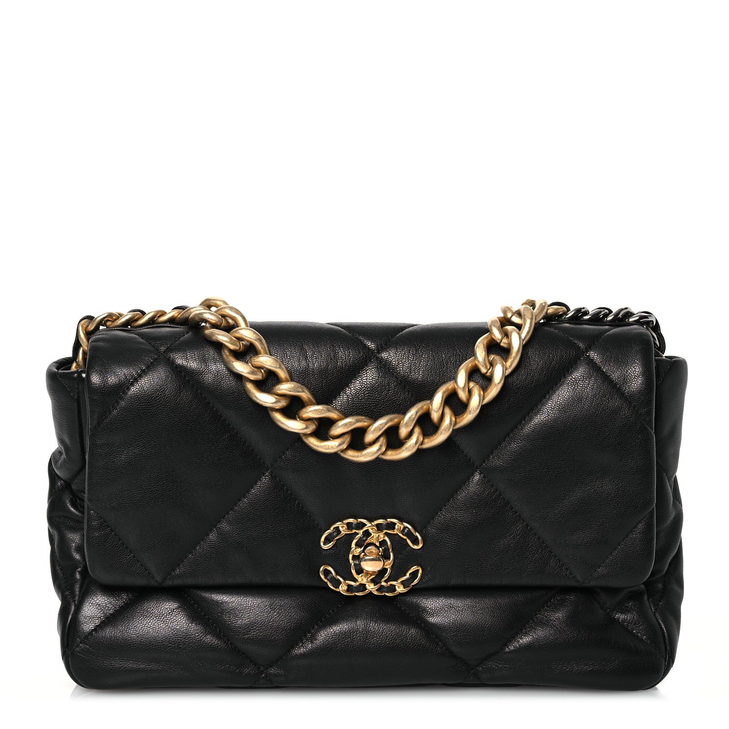 Chanel Goatskin Quilted Large Chanel 19 Flap Black 1 of 14