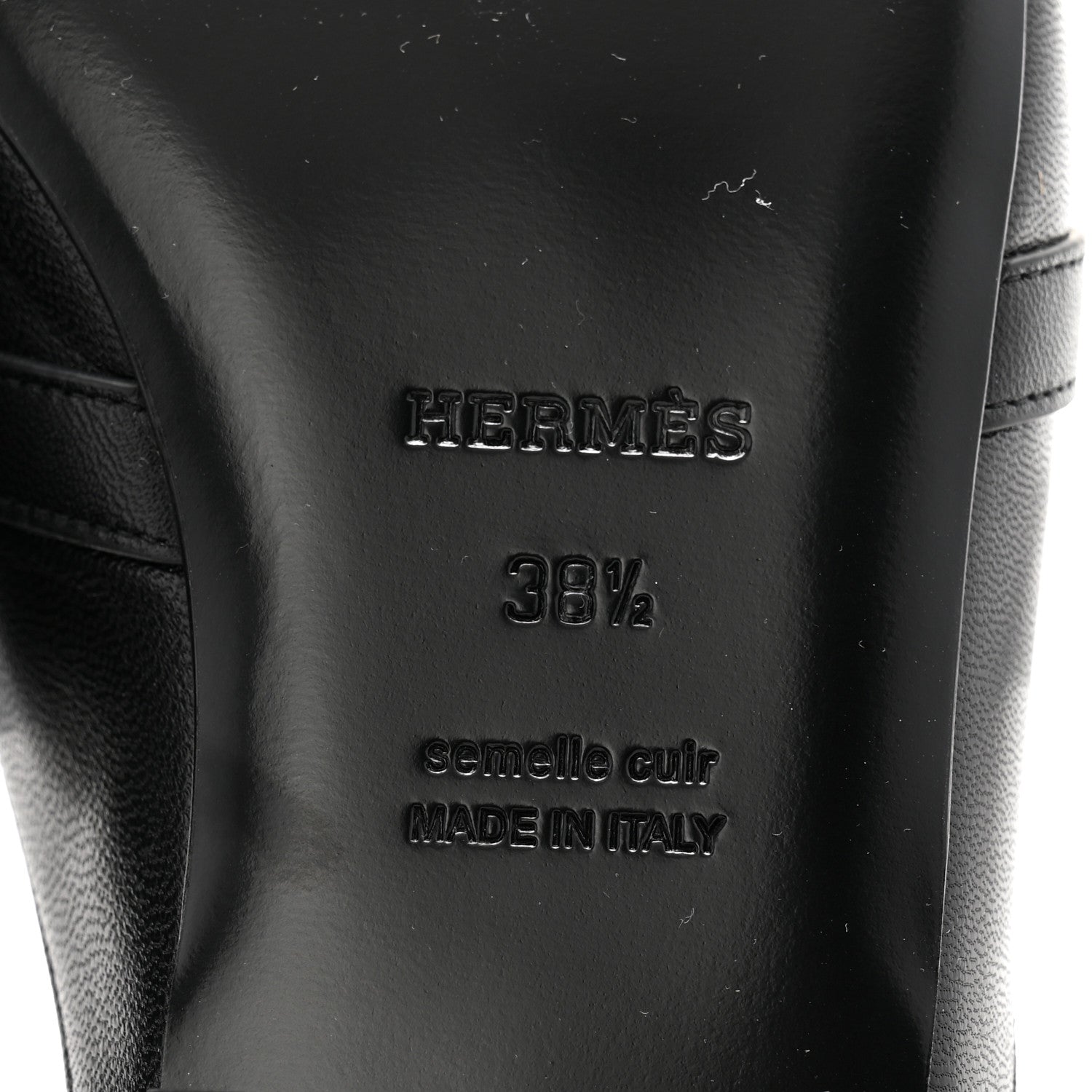 Hermes Goatskin Oz Mules 38.5 Black 7 of 10