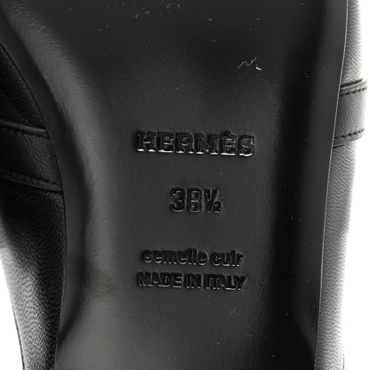 Hermes Goatskin Oz Mules 38.5 Black 7 of 10