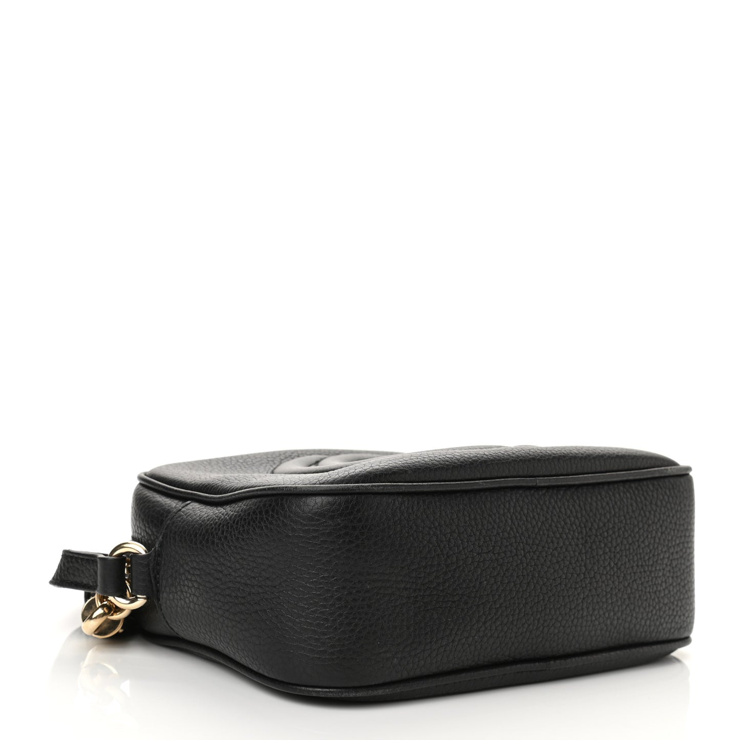 Pebbled Calfskin Small Soho Disco Bag Black