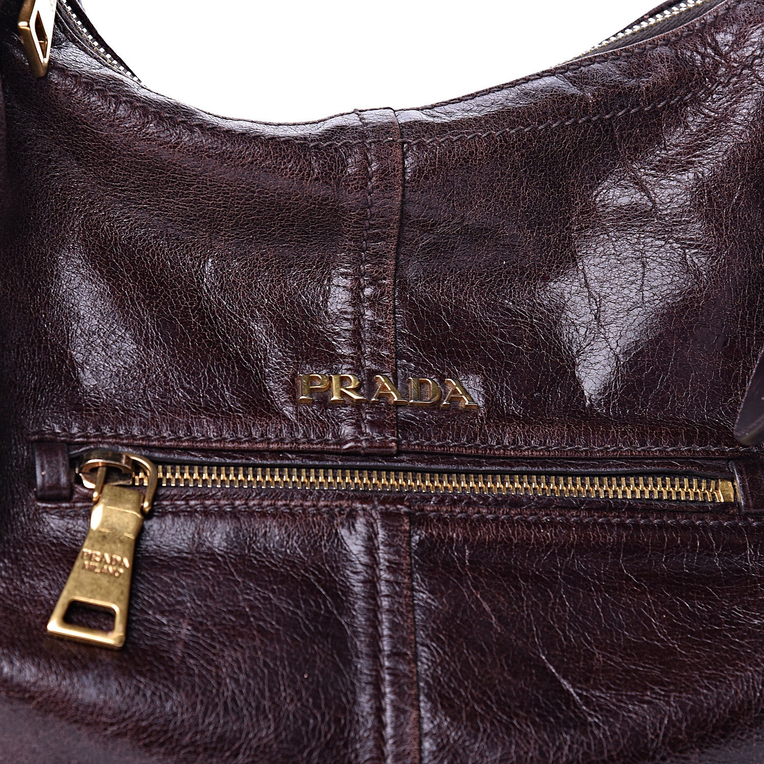Prada Vitello Shine Hobo Bruciato 11 of 14