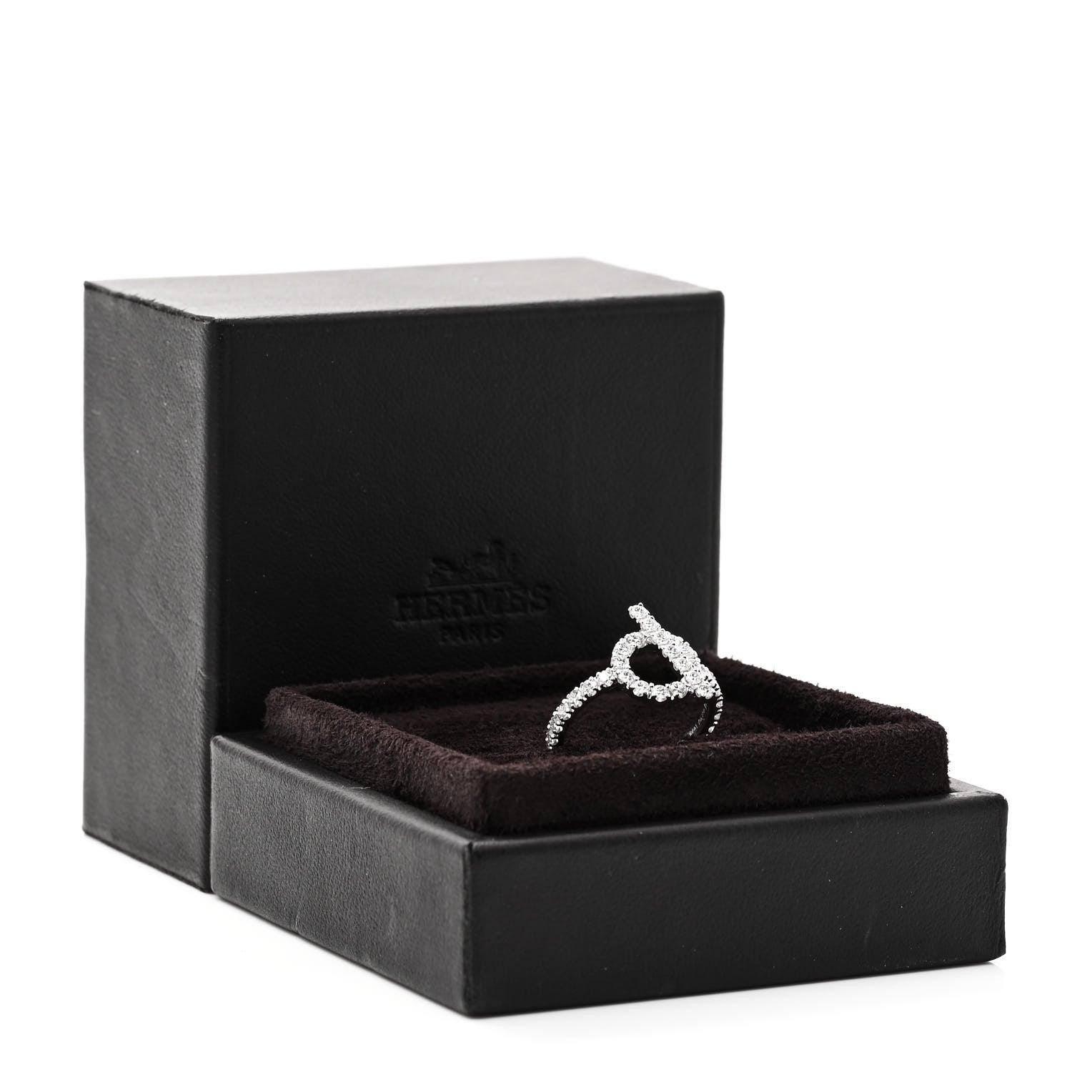 Hermes 18K White Gold Diamond Finesse Ring 53 6.25 6 of 6