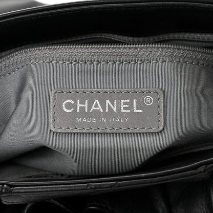 Chanel Calfskin Coco Pleats Messenger Flap Black 6 of 10