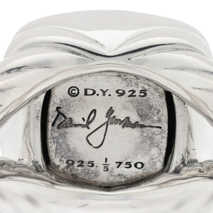David Yurman Sterling Silver 18K Yellow Gold Diamond 11mm Albion Ring 54 7 4 of 4