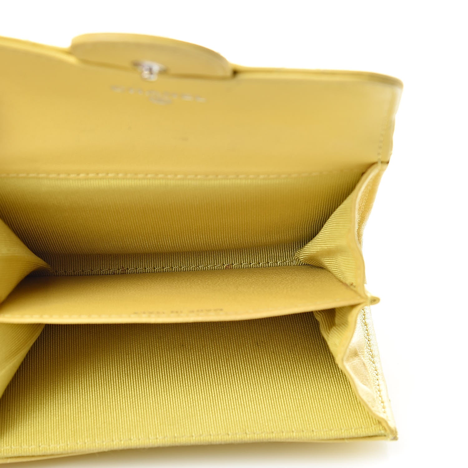 Chanel Lambskin Quilted Flap Card Holder Yellow 5 of 20