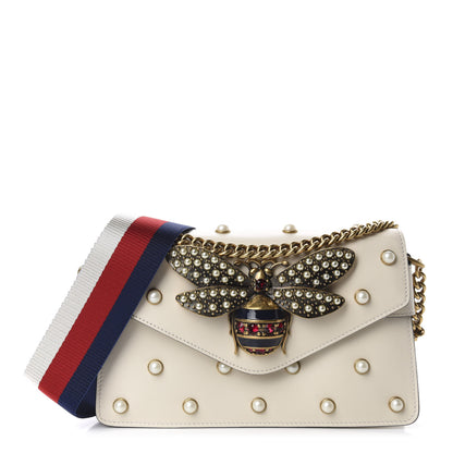 Gucci Nappa Pearl Studded Mini Queen Margaret Broadway Shoulder Bag Mystic White 1 of 11