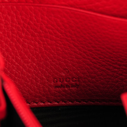 Gucci Pebbled Calfskin Soho Compact Disco Zip Around Wallet Tabasco Red 6 of 7