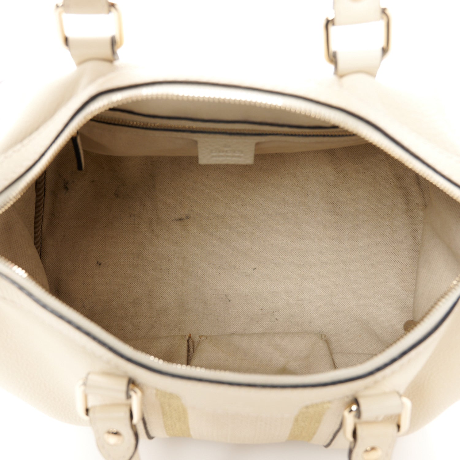 Gucci Calfskin Vintage Web Medium Boston Mystic White 5 of 14