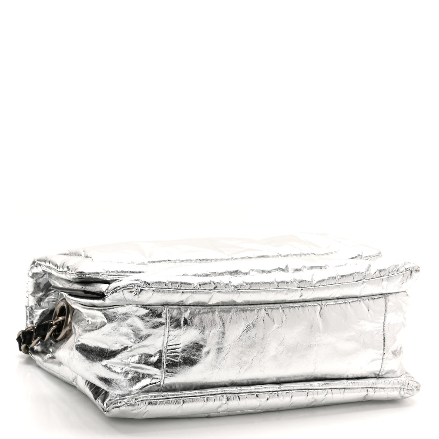 Metallic Lambskin The Pillow Bag Silver