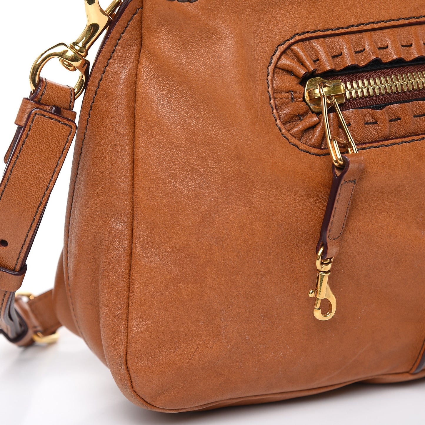 Calfskin Shoulder Bag Brown