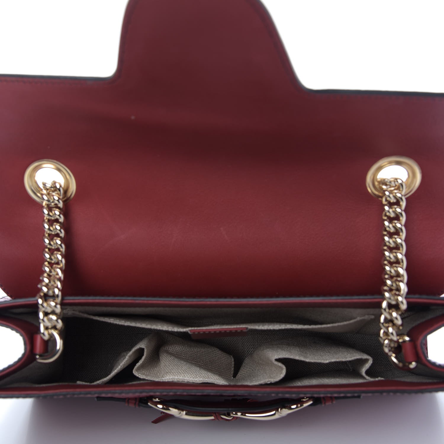 Gucci Microguccissima Medium Emily Chain Shoulder Bag Red 5 of 9