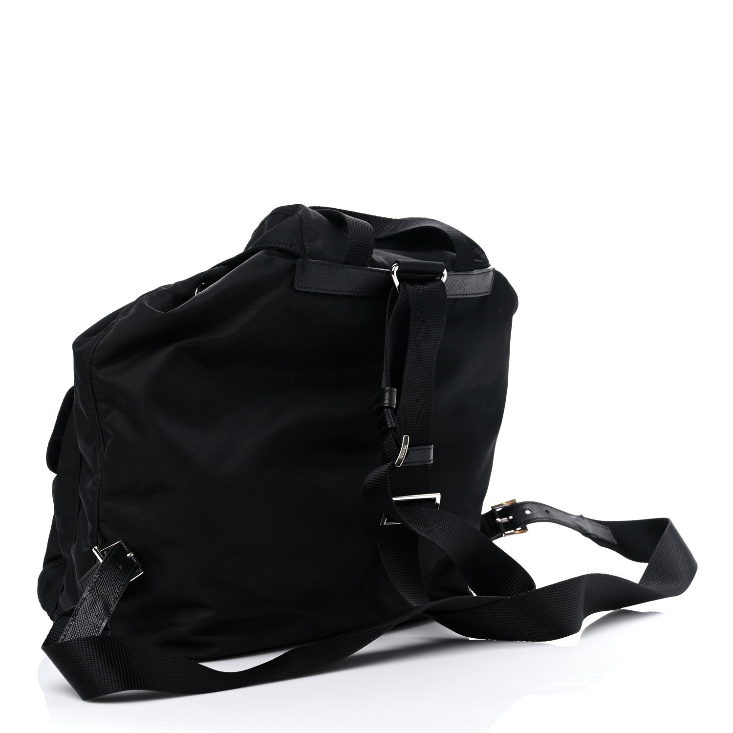 Prada Tessuto Nylon Saffiano Medium Backpack Black 3 of 15