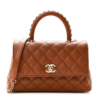 Chanel Caviar Quilted Mini Coco Chain Handle Flap Brown 1 of 10