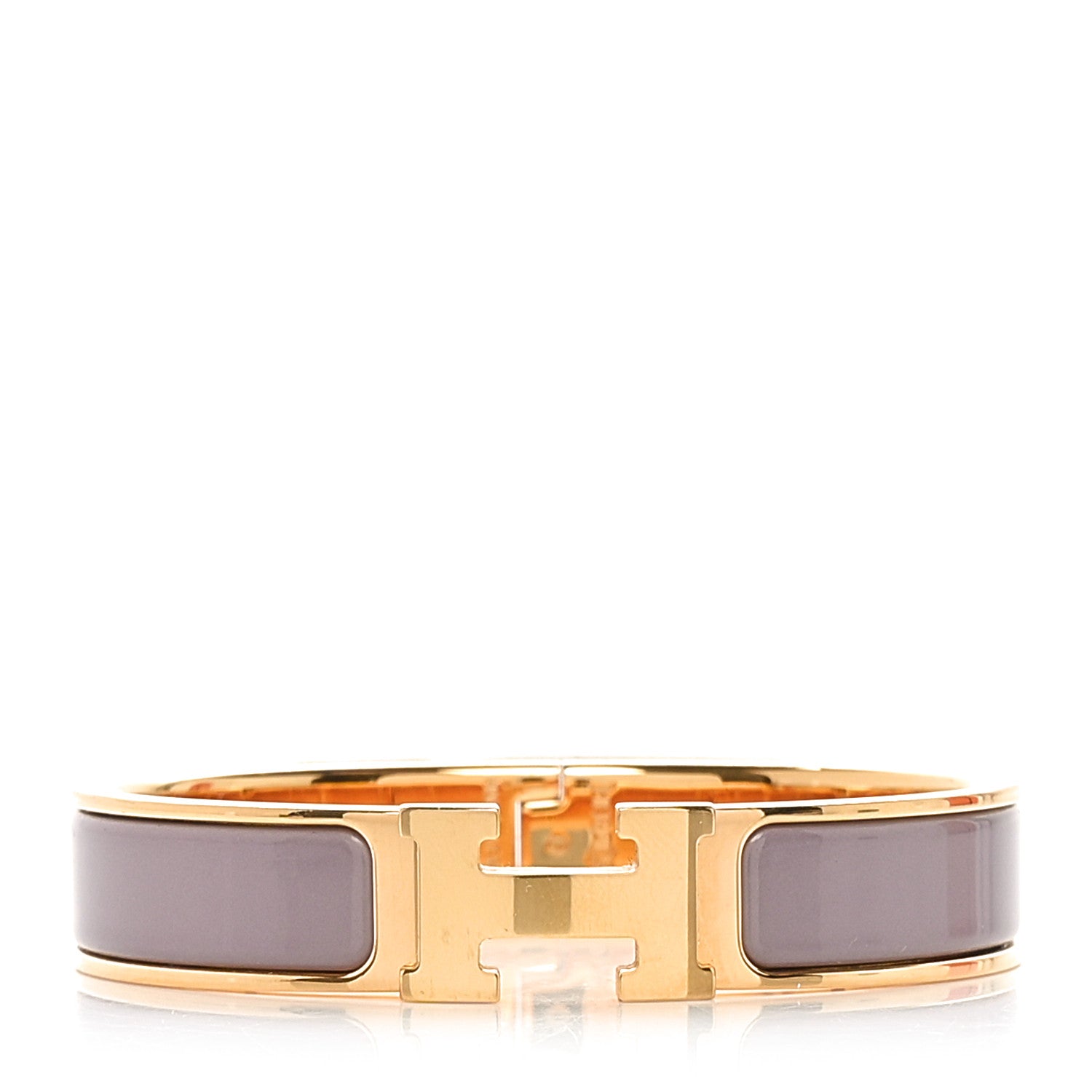 Hermes Enamel Narrow Clic Clac H Bracelet PM Marron Glace 1 of 5