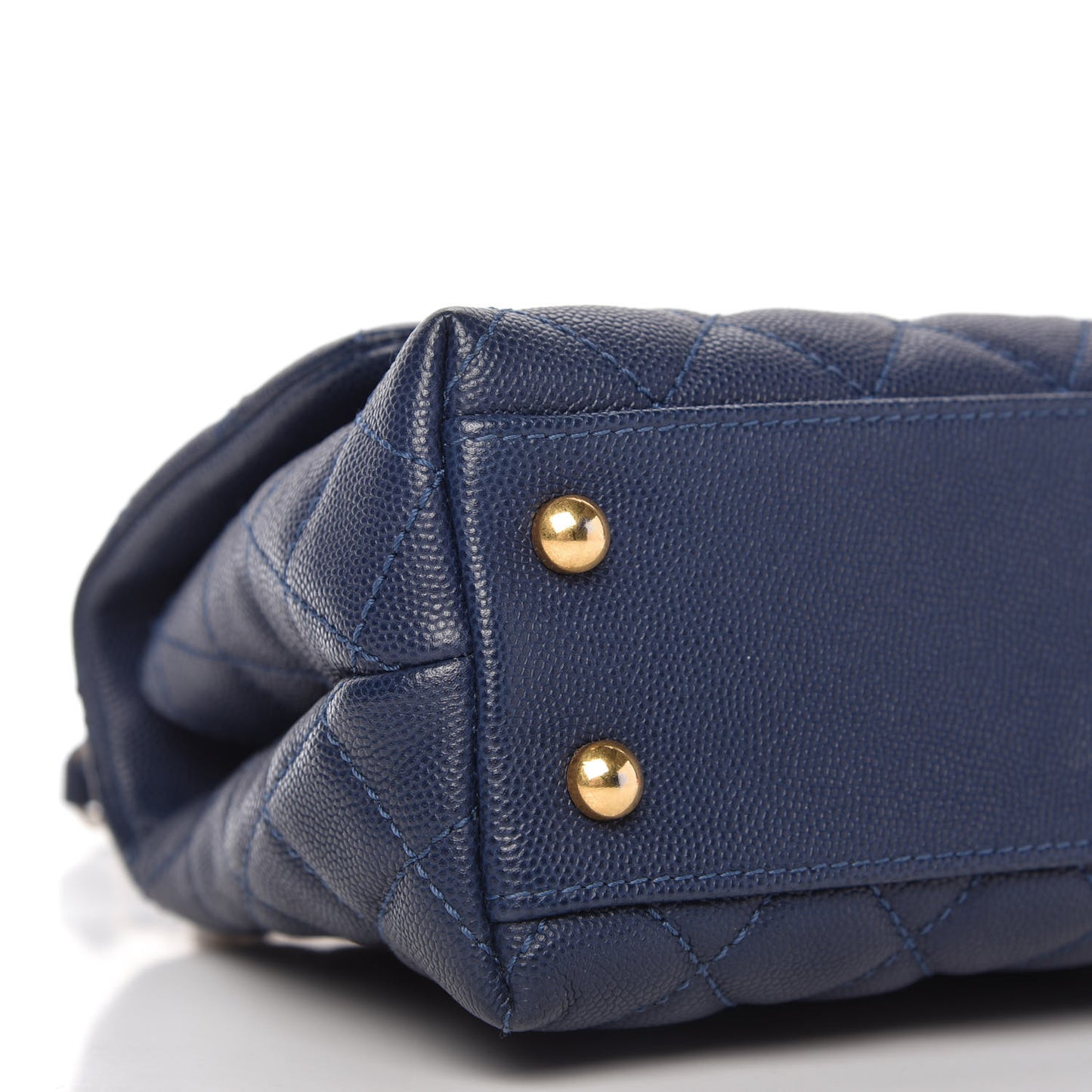 Caviar Lizard Quilted Mini Coco Handle Flap Blue