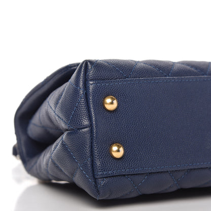 Chanel Caviar Lizard Quilted Mini Coco Handle Flap Blue 6 of 11