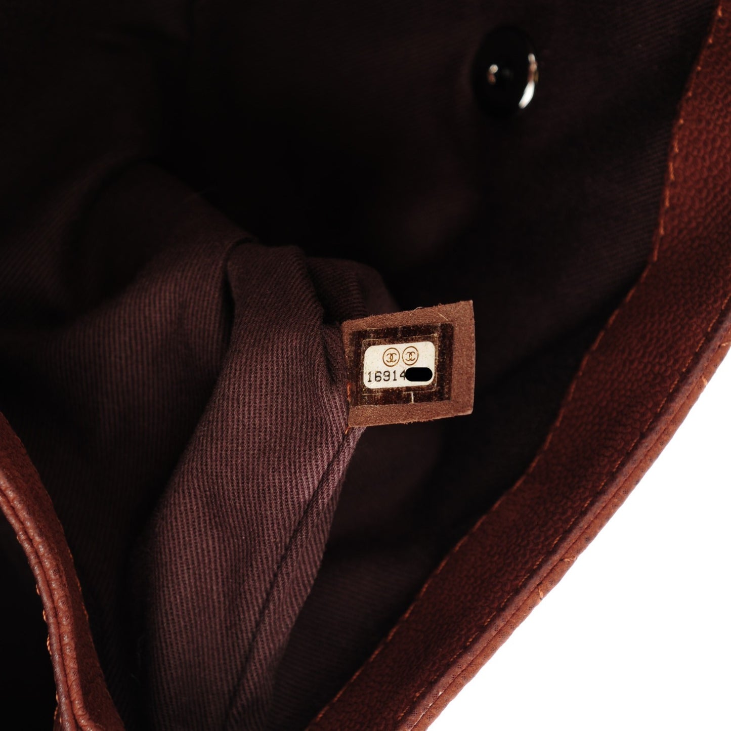 Iridescent Caviar Quilted Medium Lady Pearly Flap Brown