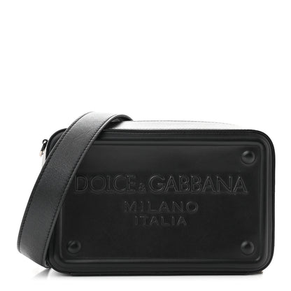 Dolce & Gabbana Calfskin Embossed DG Logo Crossbody Bag Black 1 of 12