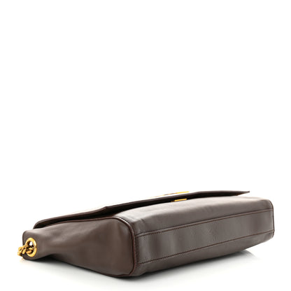 Saint Laurent Smooth Calfskin Suede Medium Reversible Monogram Kate Satchel Military Brown 4 of 10