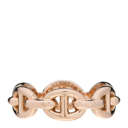Hermes 18K Rose Gold PM Chaine D'Ancre Enchainee Ring 48 4.5 1 of 5