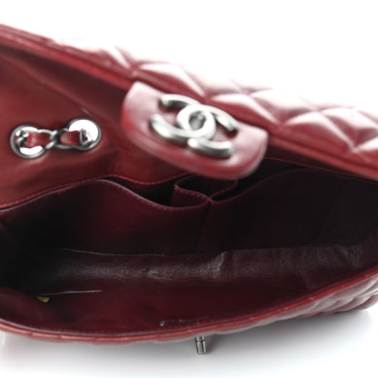 Chanel Lambskin Quilted East West Flap Dark Red 5 of 10