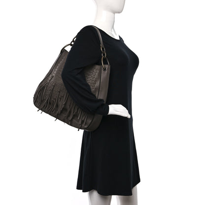 Bottega Veneta Nappa Intrecciato Fringe Large Brio Loop Hobo Brown 3 of 8