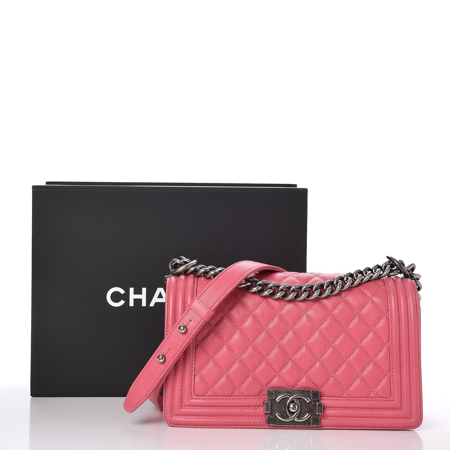 Chanel Calfskin Quilted Medium Boy Flap Pink 8 of 8